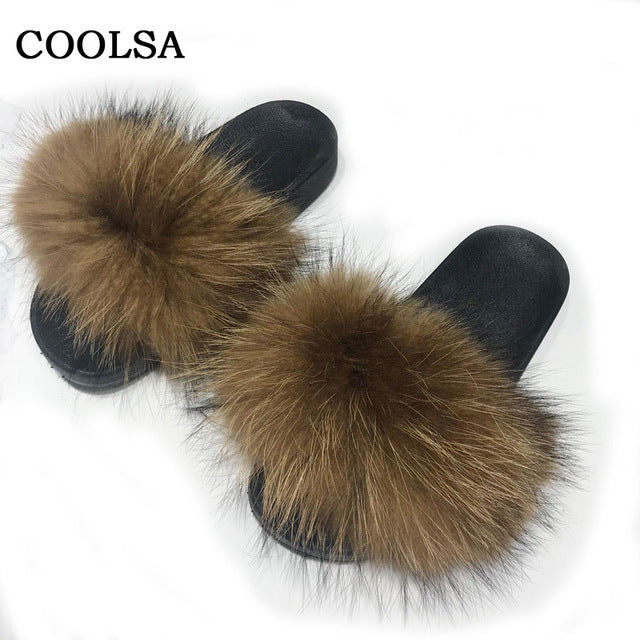 Flip Flop Women Fur Slipper