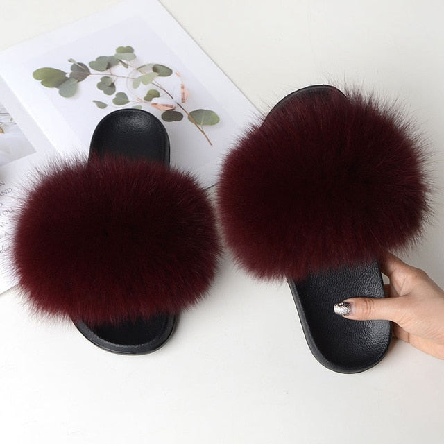 Flip Flop Women Fur Slipper