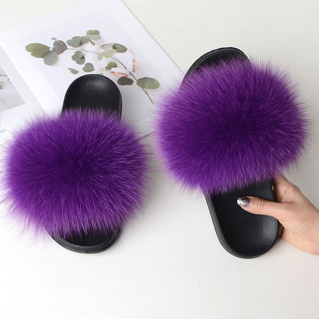 Flip Flop Women Fur Slipper