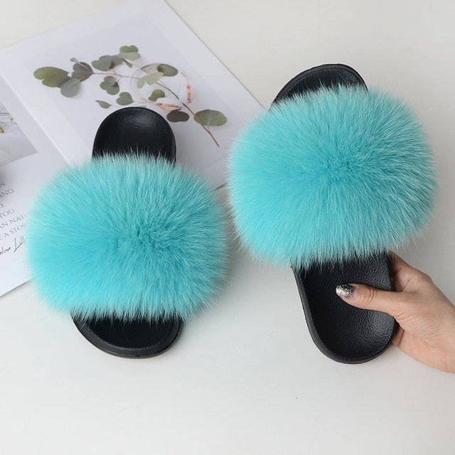 Flip Flop Women Fur Slipper