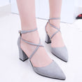 Flock pointed sandals sexy high heels