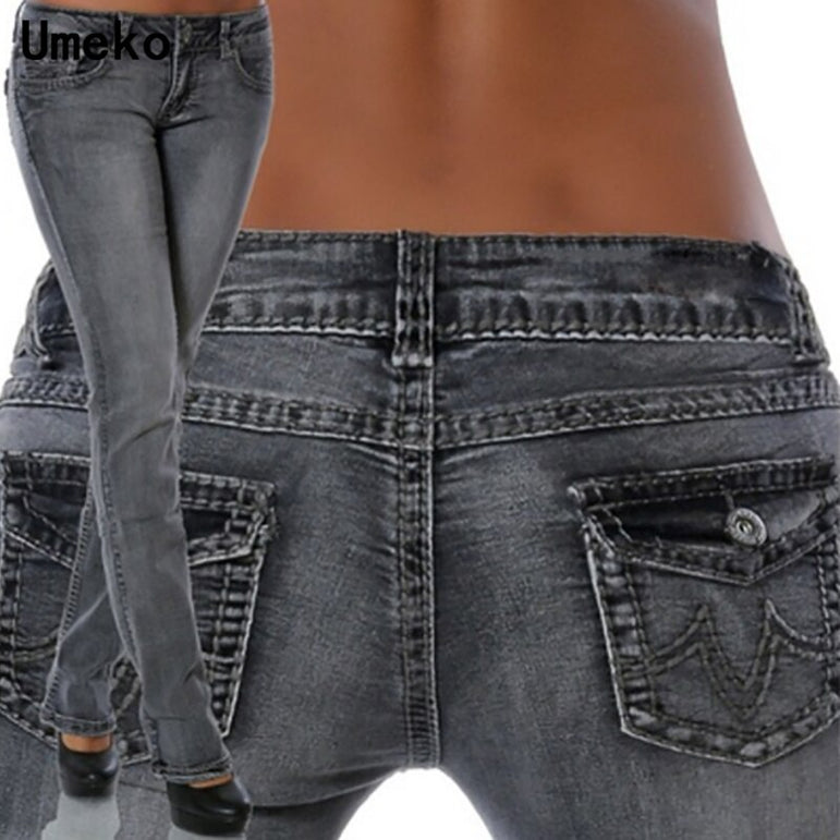 Plus Size Jeans Woman Skinny Pockets