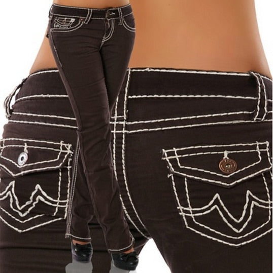 Plus Size Jeans Woman Skinny Pockets