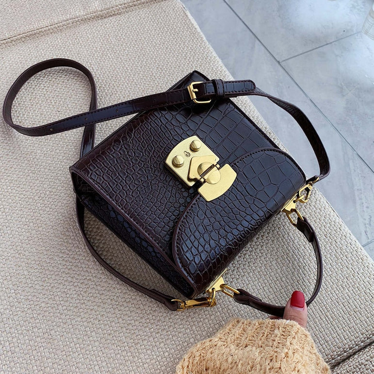 Mini Stone Pattern PU Leather Crossbody