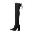 Flock Leather Women Over The Knee Boots