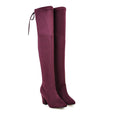 Flock Leather Women Over The Knee Boots