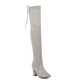 Flock Leather Women Over The Knee Boots