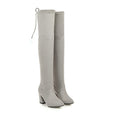 Flock Leather Women Over The Knee Boots