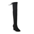 Flock Leather Women Over The Knee Boots