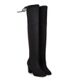 Flock Leather Women Over The Knee Boots