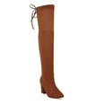 Flock Leather Women Over The Knee Boots