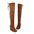 Flock Leather Women Over The Knee Boots