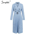 pleated belt plaid Vintage dress