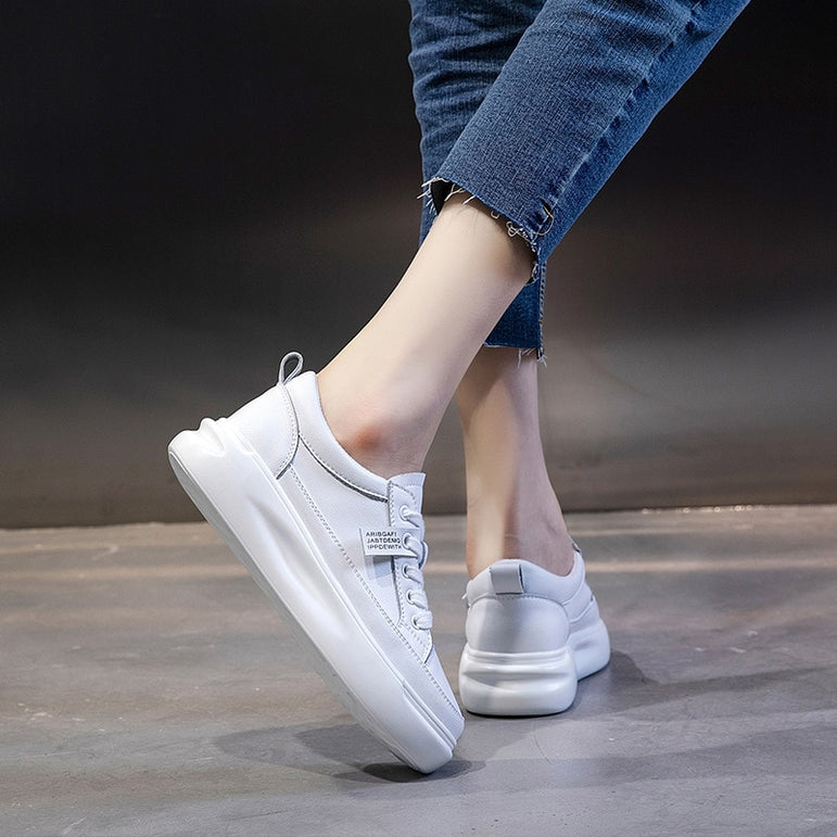 Genuine Leather Casual Shoes Women Sneakers