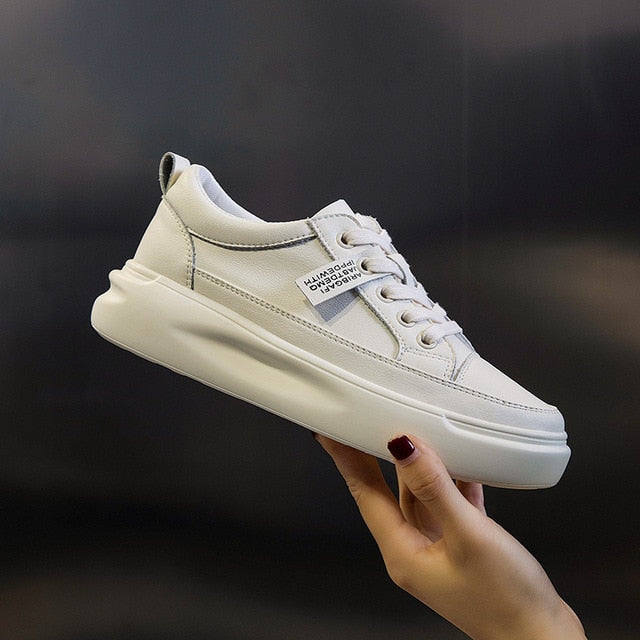 Genuine Leather Casual Shoes Women Sneakers