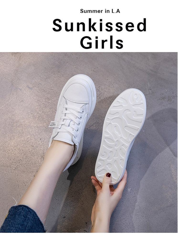 Genuine Leather Casual Shoes Women Sneakers