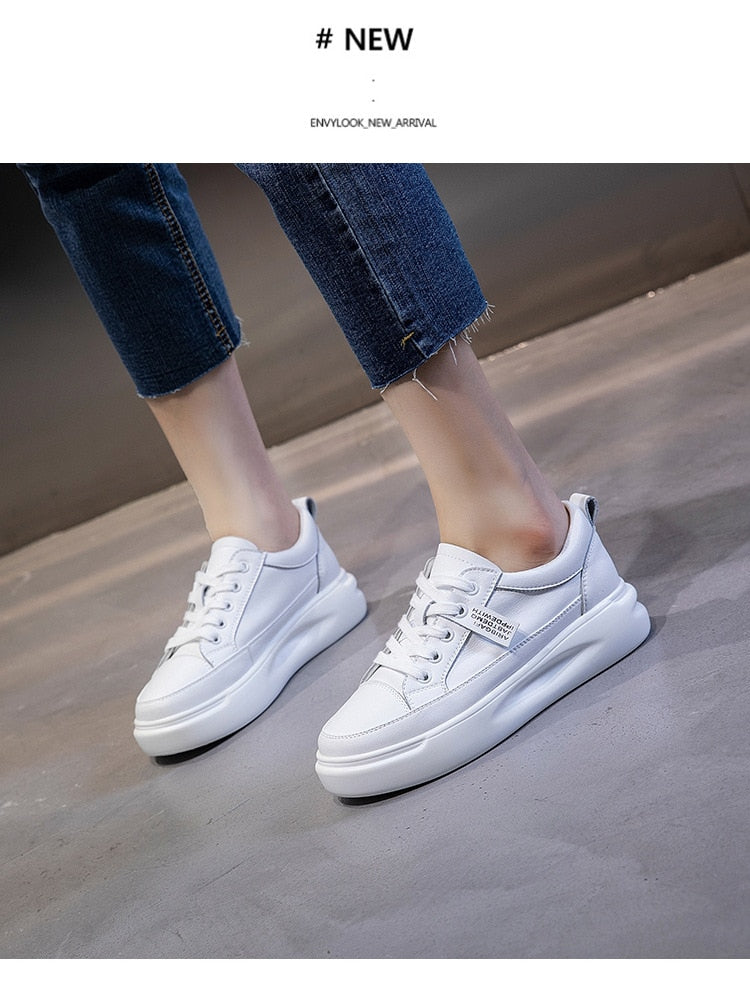 Genuine Leather Casual Shoes Women Sneakers