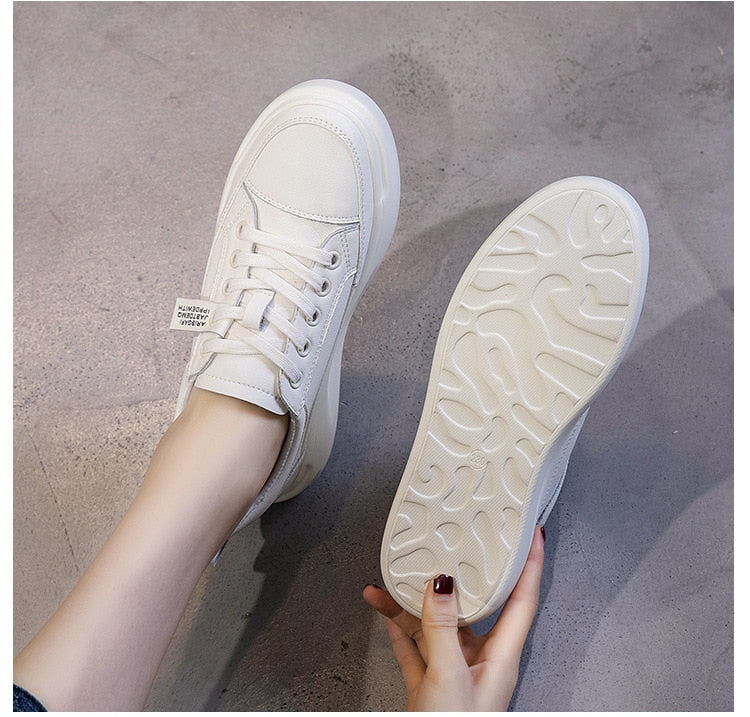 Genuine Leather Casual Shoes Women Sneakers