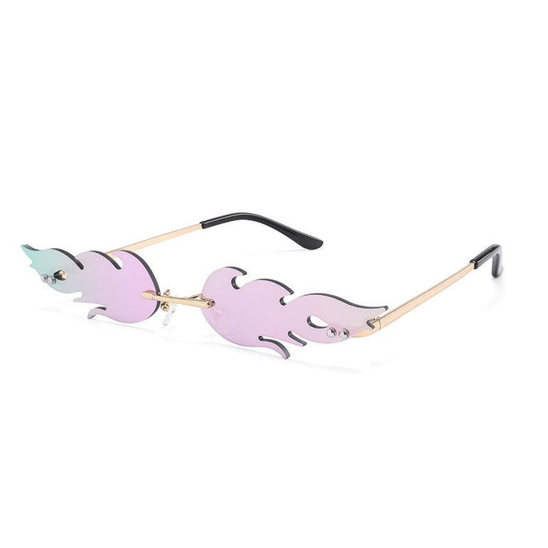 Fire Flame Sunglasses Women Men Rimless