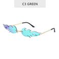 Fire Flame Sunglasses Women Men Rimless