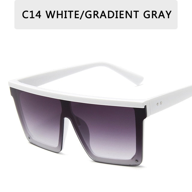 Flat Top Sunglasses Women Brand Designer Square Shades