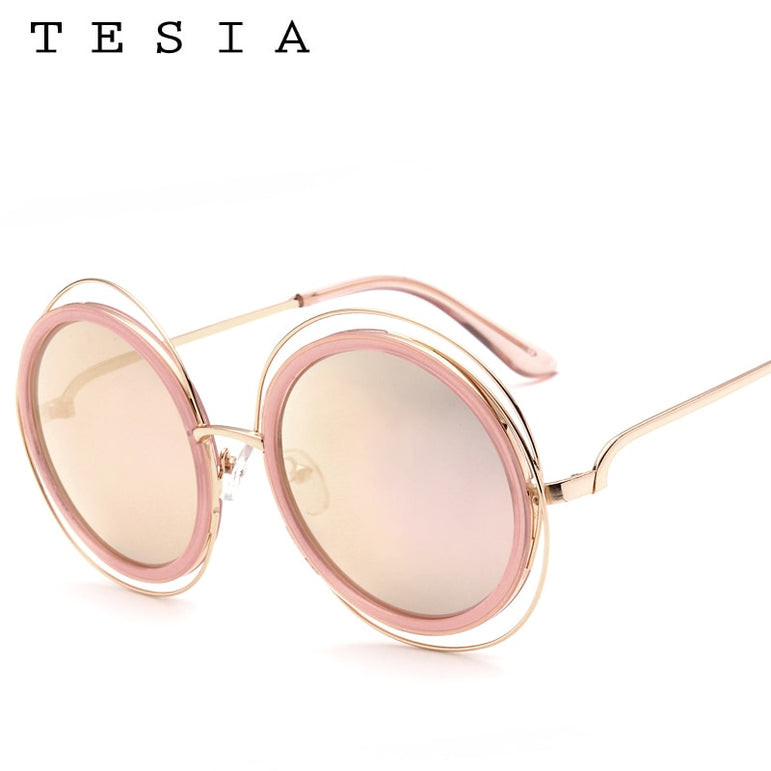Oversized Round Sunglasses Female Shades Mirror