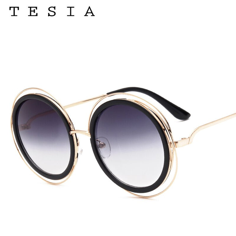 Oversized Round Sunglasses Female Shades Mirror