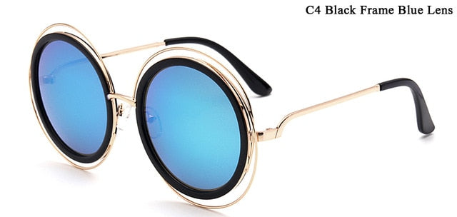 Oversized Round Sunglasses Female Shades Mirror