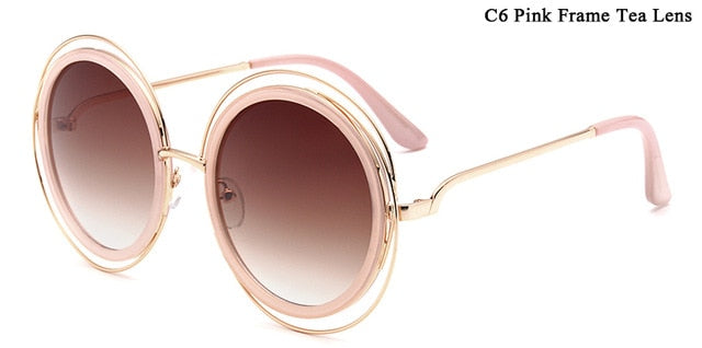 Oversized Round Sunglasses Female Shades Mirror