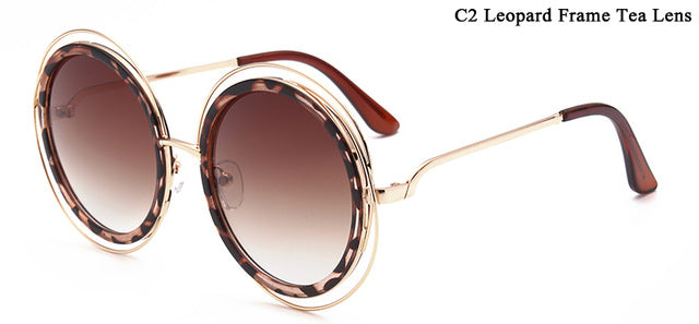 Oversized Round Sunglasses Female Shades Mirror