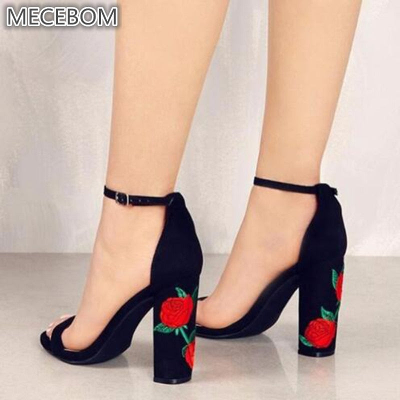 Woman Sandal Embroider High Heel