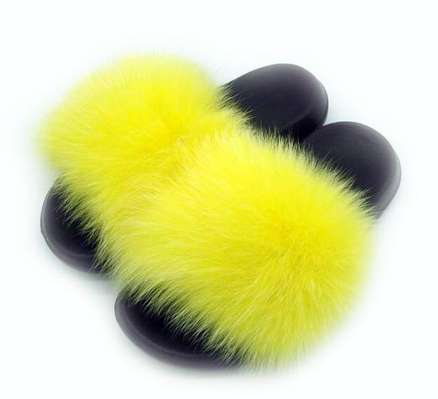 Women Real Fox Fur Slippers