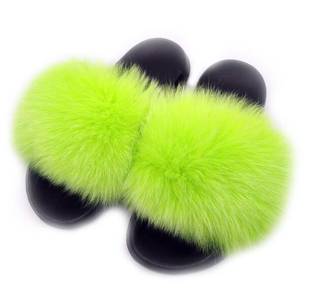 Women Real Fox Fur Slippers