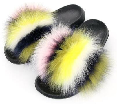 Women Real Fox Fur Slippers