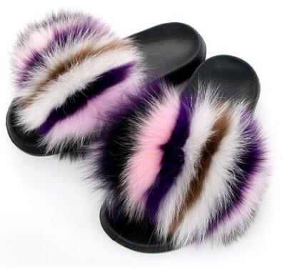 Women Real Fox Fur Slippers