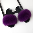 Flat Slippers Genuine Fox Fur