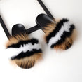 Thick Hair Summer Flat Slippers Fox Fur