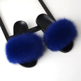 Thick Hair Summer Flat Slippers Fox Fur