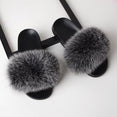 Thick Hair Summer Flat Slippers Fox Fur