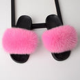 Thick Hair Summer Flat Slippers Fox Fur