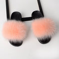 Flat Slippers Genuine Fox Fur